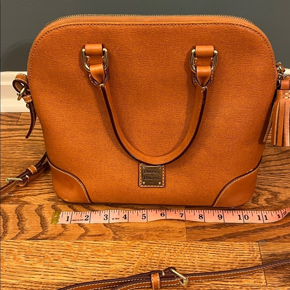 Dooney & Bourke Pebble Grain Zip Zip Satchel in caramel with crossbody - Picture 16 of 16
